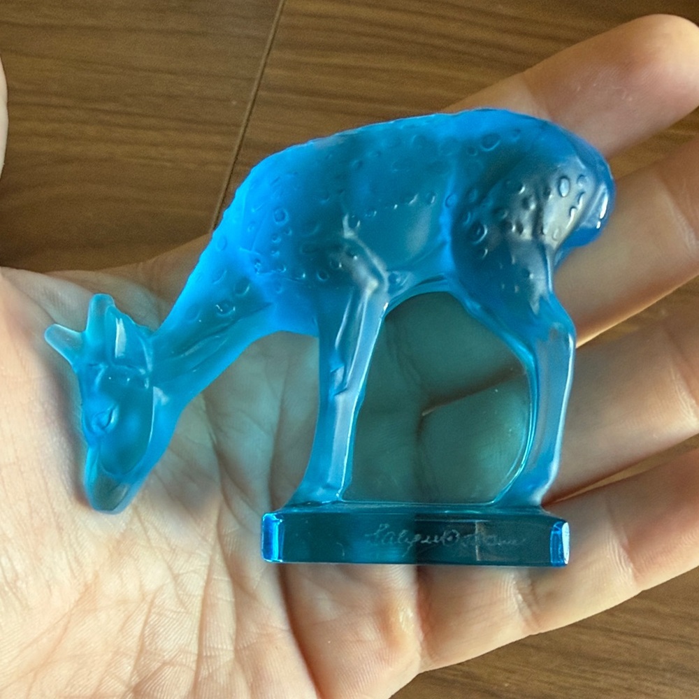 Lalique Blue Deer Figurine